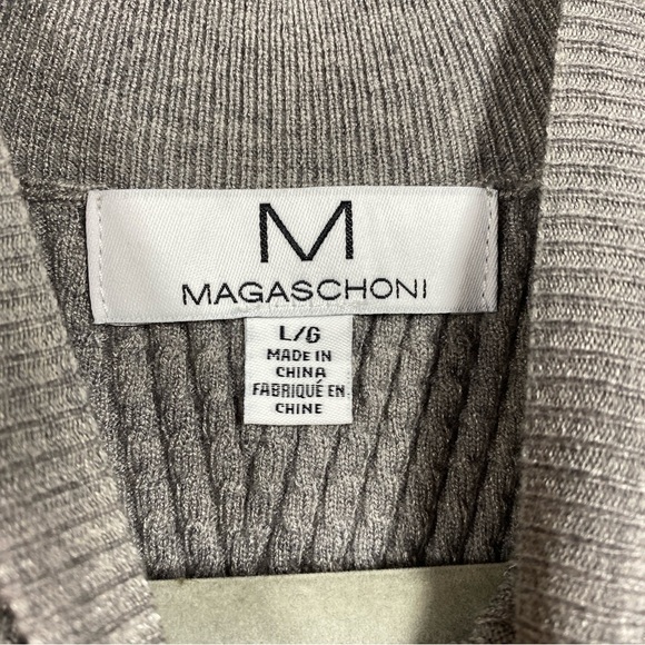 Magaschoni Sweater Vest Womens Size Large Gray Knit High Neck Tank - Picture 4 of 6